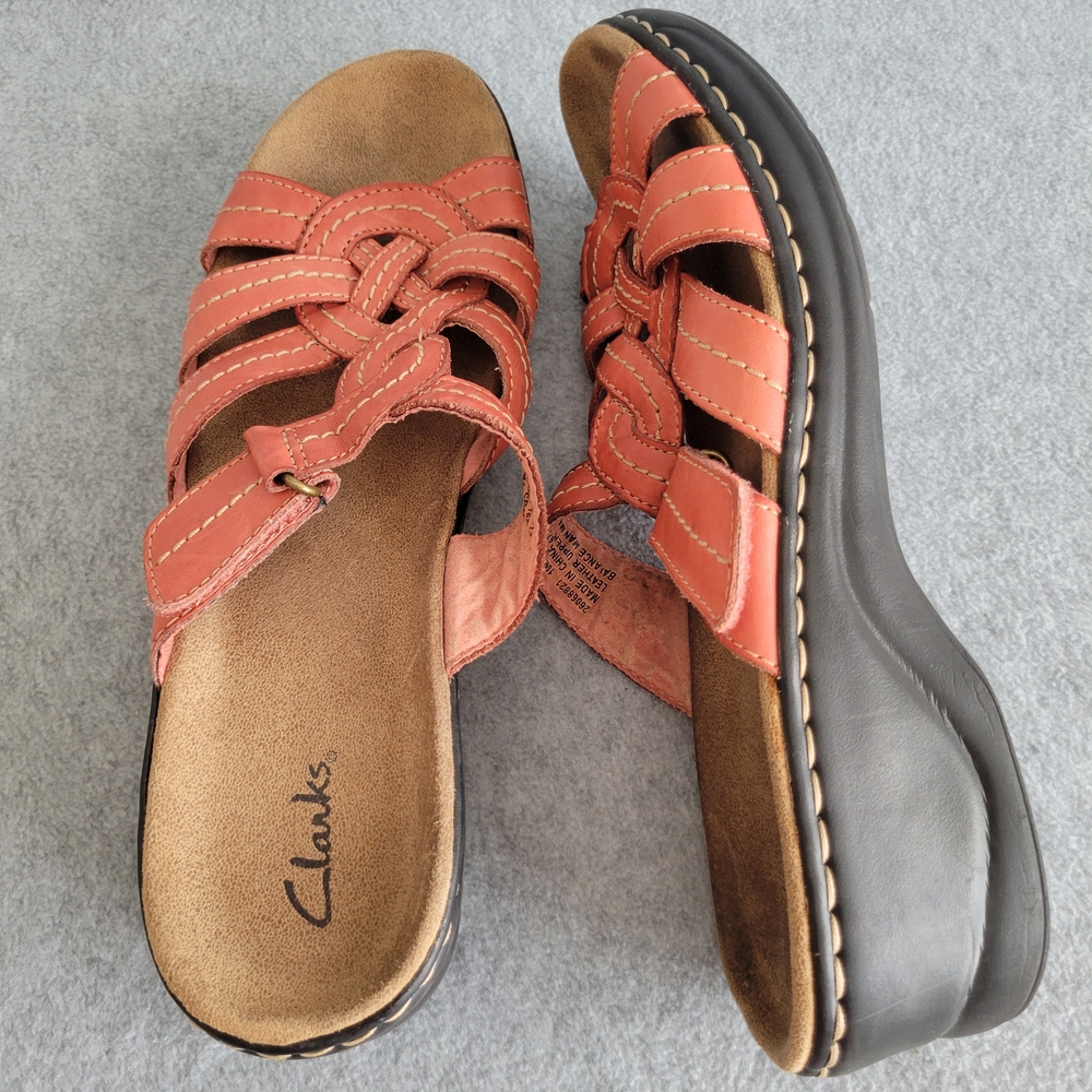 Clarks Women's Merliah Karli Heeled Sandal Coral Sandals Sz 10N